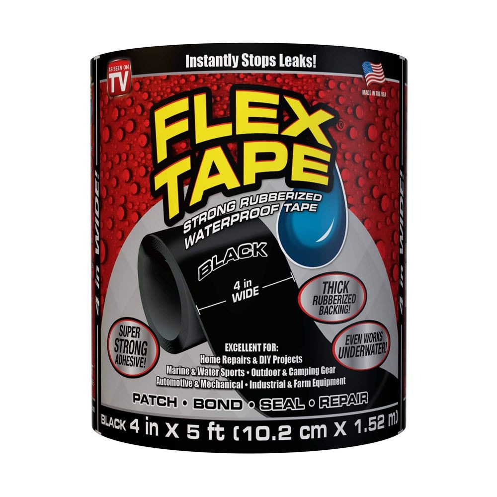 Rubberized Waterproof Seal Flex Tape 4 Inch - Black