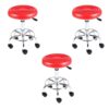 3 pack -Stainless Steel Doctor Stool | Adjustable Medical Chair with Wheels-REd
