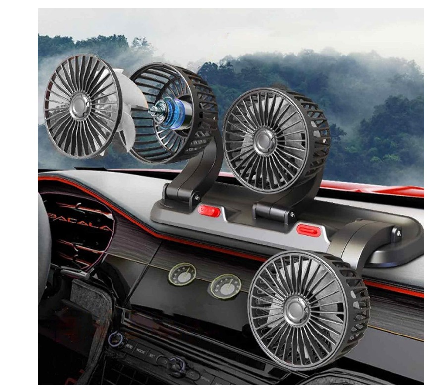 360-Degree Adjustable Car Three-Head Fan - Image 3