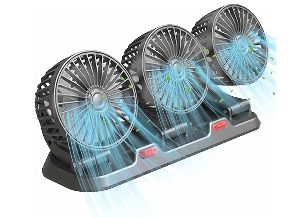 360-Degree Adjustable Car Three-Head Fan - Image 6