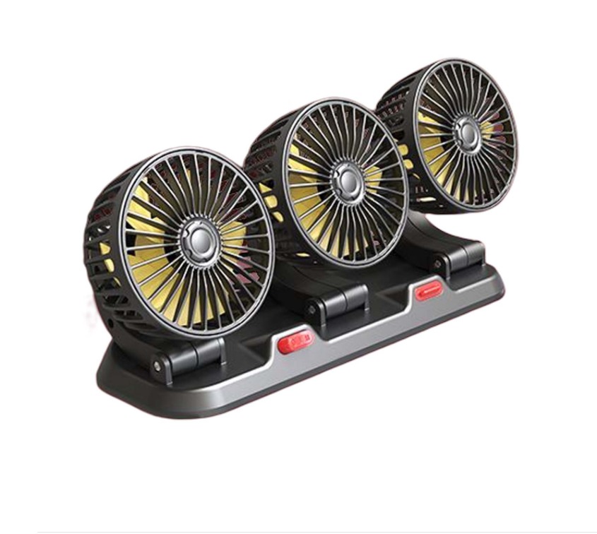 360-Degree Adjustable Car Three-Head Fan - Image 2