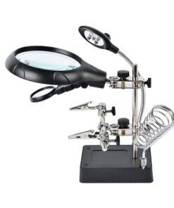 Auxiliary Clip Magnifier AC/DC Interchangeable with Soldering Stand with 5 LED